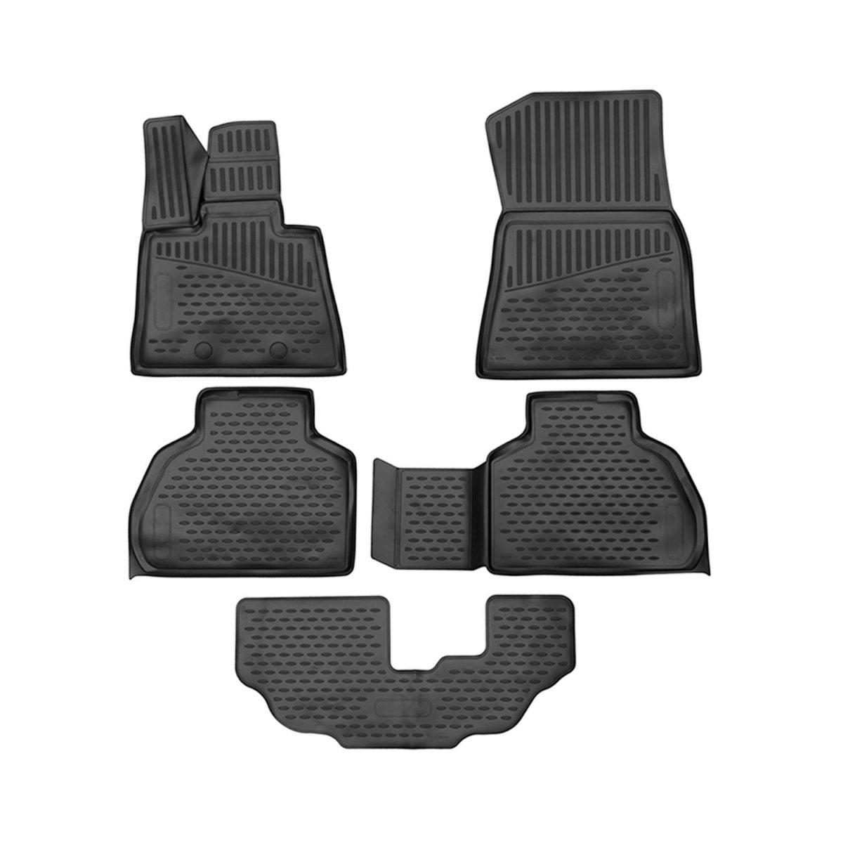 BMW X7 Floor Mats - Omac - Rubber TPE 5 Pcs - Black - '19-'25